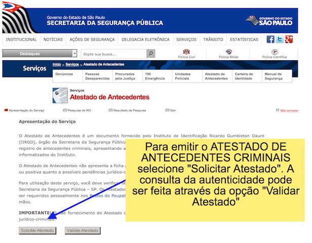 Atestado de Antecedentes Criminais pode ser gerado e validado na internet.