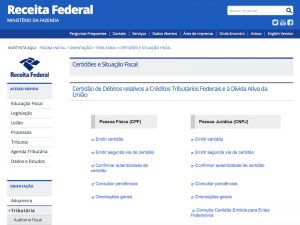Certidão Dívida Ativa Receita Federal