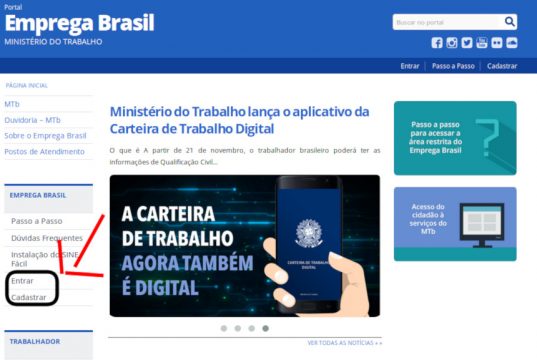 Portal Emprega Brasil cadsatro