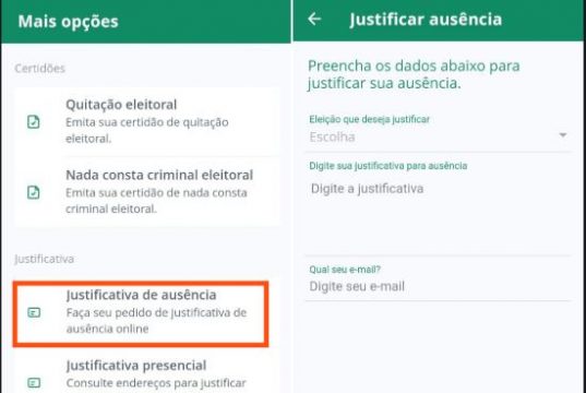 Justificativa eleitoral pelo eTítulo