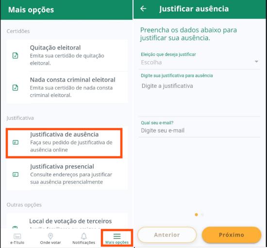 Justificativa eleitoral pelo eTítulo